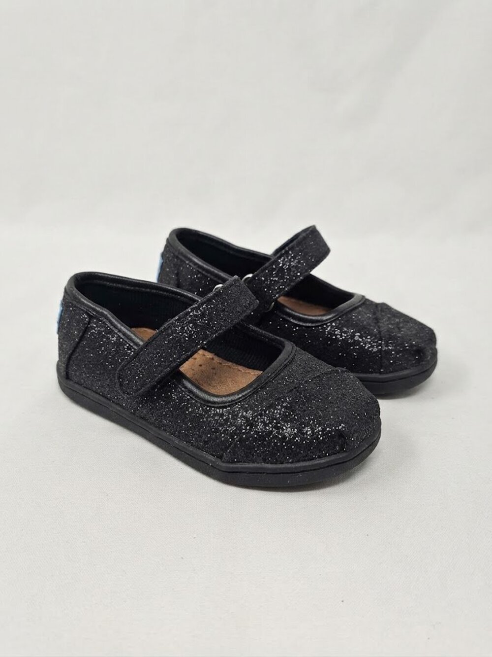 TOMS Black Glitter Mary Jane Toddler Girls Shoes Size 6